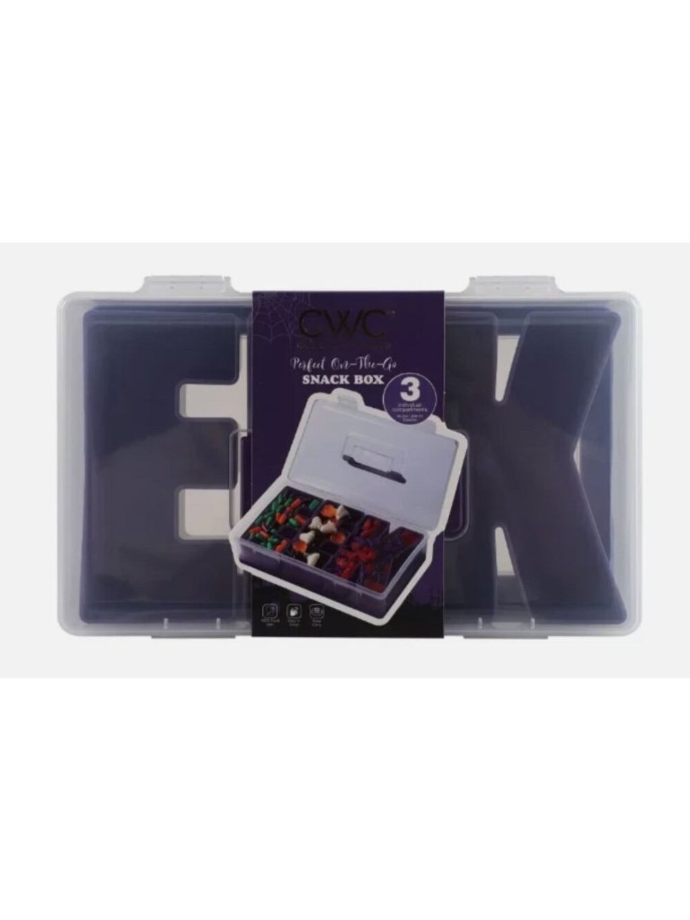 Set of 2 CWC Halloween Snack Boxes With 3 Compartments For Candy & Snacks BPA-Fr